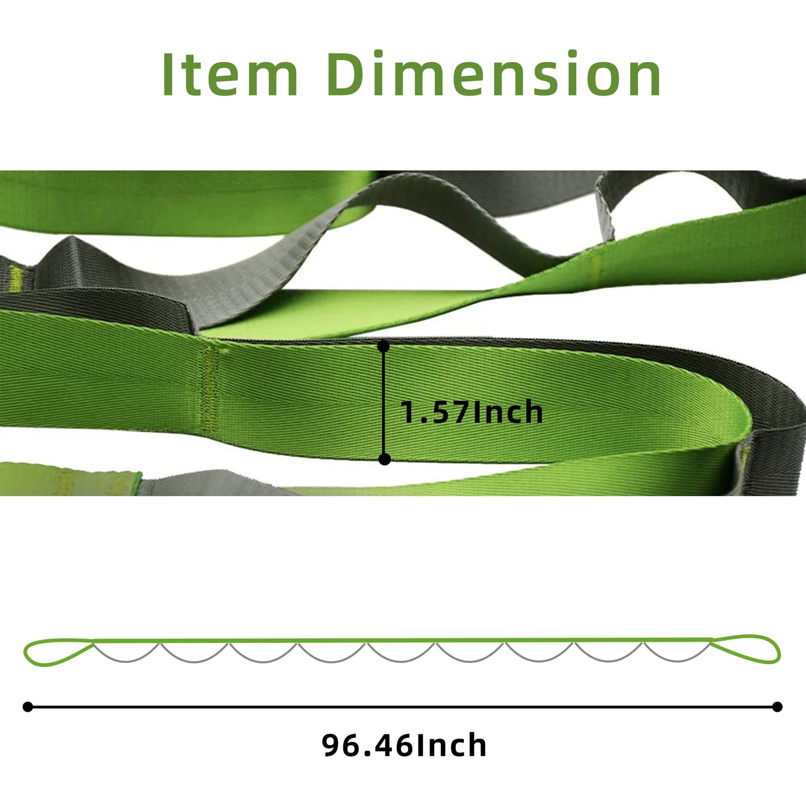 Yoga Straps Stretching Strap with 12 Loops Workout Poster, Straps for Stretch…