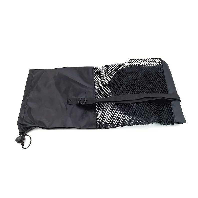 Breathable Yoga Mat Mesh Bag with Shoulder Strap Durable Oxford Fabric Black