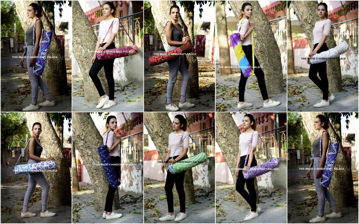 Handmade Mandala Indian Large Yoga Mat Carrier Bag with Shoulder Strap Bags US