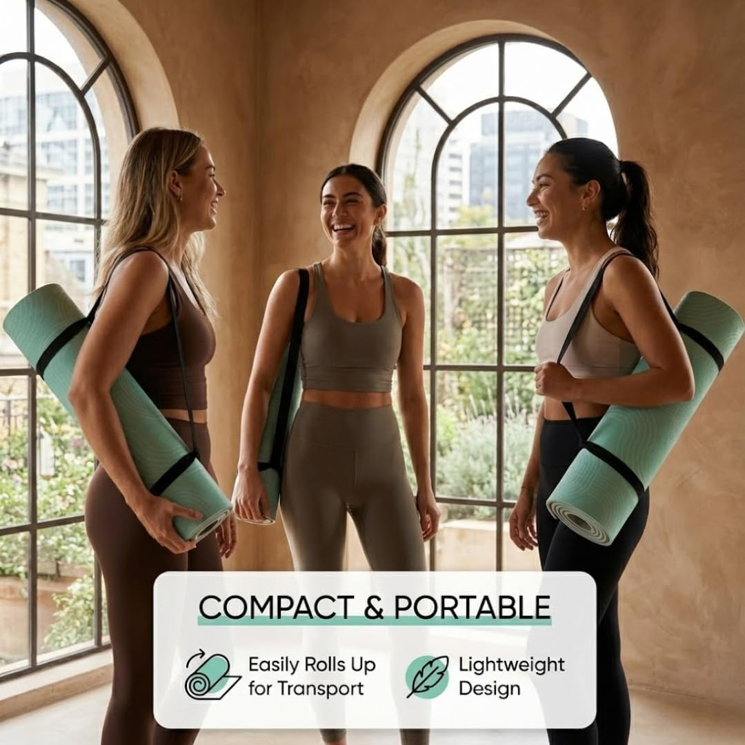 TPE Yoga Mat (72&Prime; X 24&Prime; X 5Mm) – Cruise Color Non-Slip Workout Mat with Alignmen