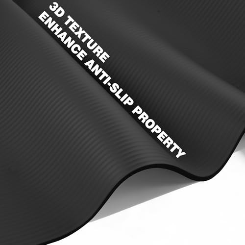 Extra Thick NBR Yoga Mat for Women & Men, 10mm Thick, 72”x24”x10mm Black