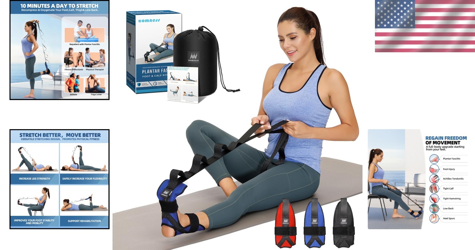 Multi-Purpose Stretch Strap for Calf & Leg Relief – Ideal for Yoga and Fitness