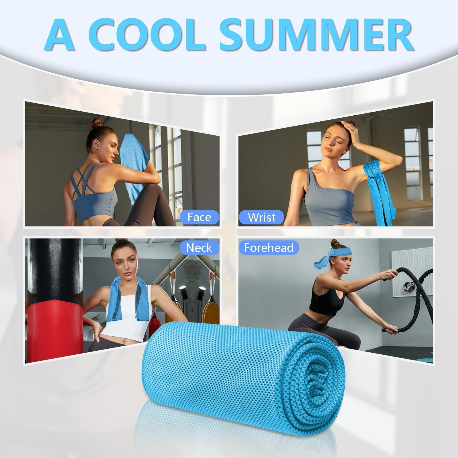 PAWPRO 4 Packs Cooling Towels for Neck and Face, Soft Breathable Gym Towels w…