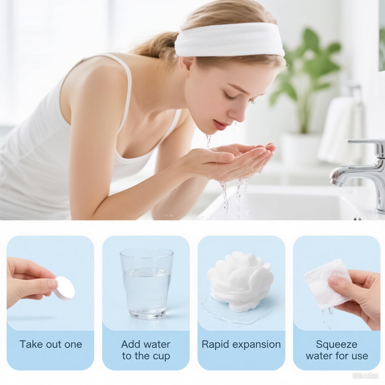 100 PCS Compressed Towels, Compressed Cotton Hand Wipe, Camping Towel, Dispos…