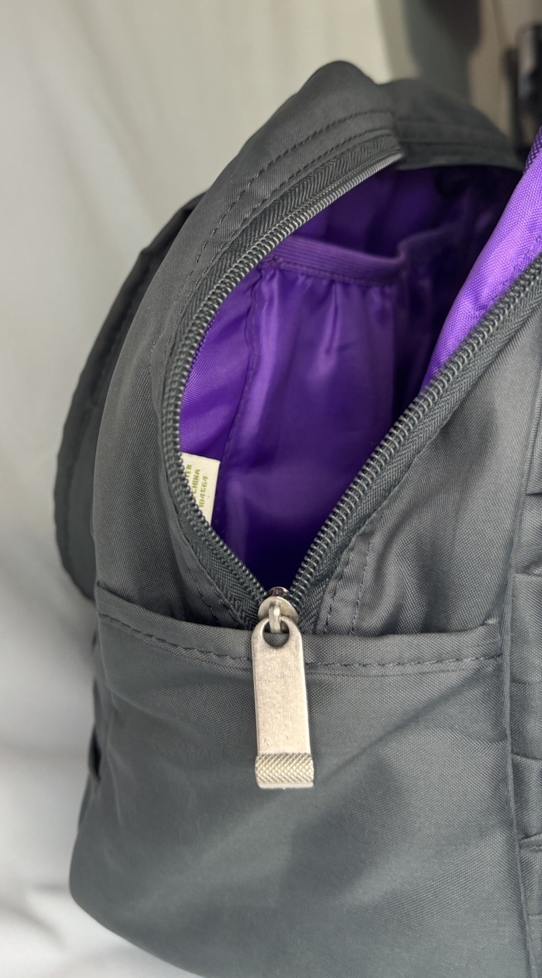 Giam Yoga Bag Black Purple Mat Water Bottle Holder With Pockets 15x12x6in