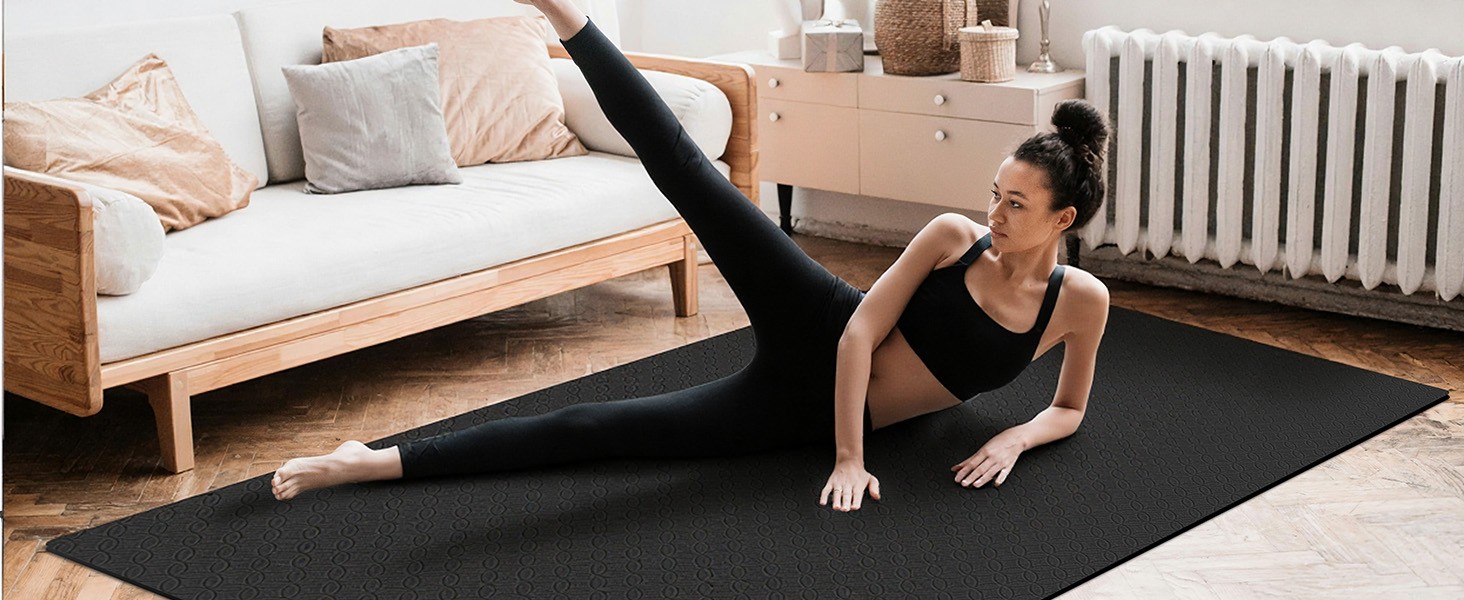 Extra Large Yoga Mat Thick Exercise Mat for Men and Women, Non-Slip, Durable
