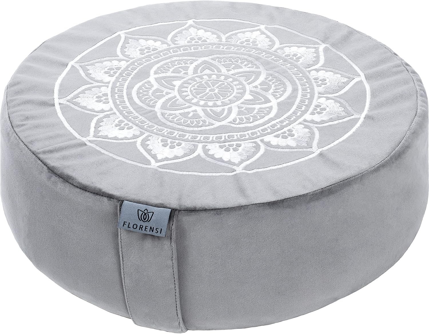 Luxury Velvet Meditation Cushion – Large Buckwheat Floor Pillow – Plush Grey …