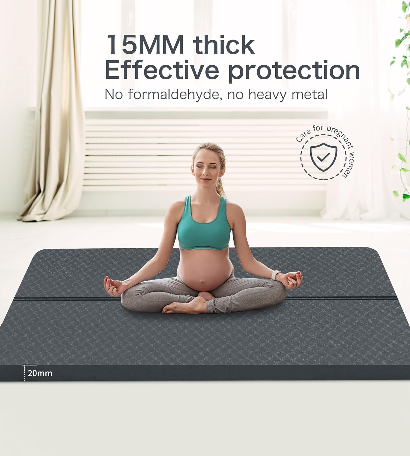 Large Exercise Mat – 15Mm/20Mm/30Mm Thick Yoga Mat | Workout Mat for Fitness, Yo