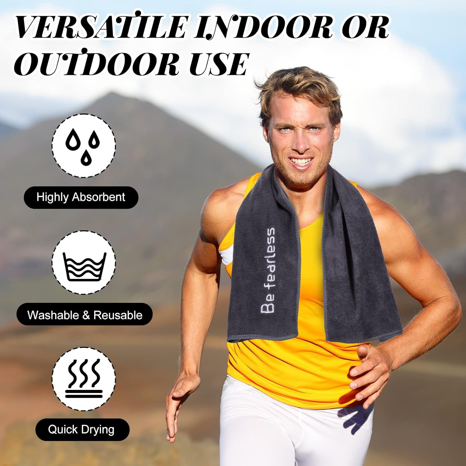 36 Pcs Microfiber Gym Towels for Exercise Fitness Bulk 32 X 16 Inch Soft Quick-D