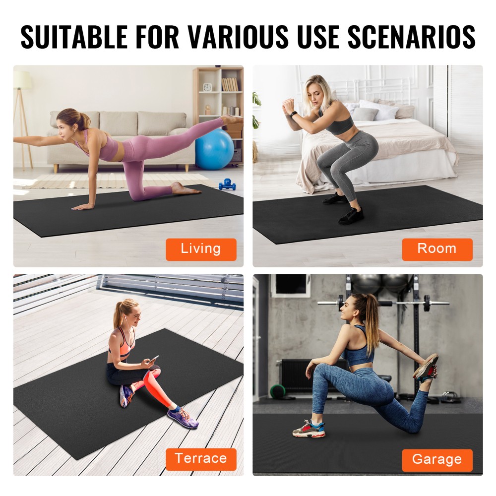 8x5ft Exercise Mat Non Slip High Density Yoga Mat for Home Gym with Bag
