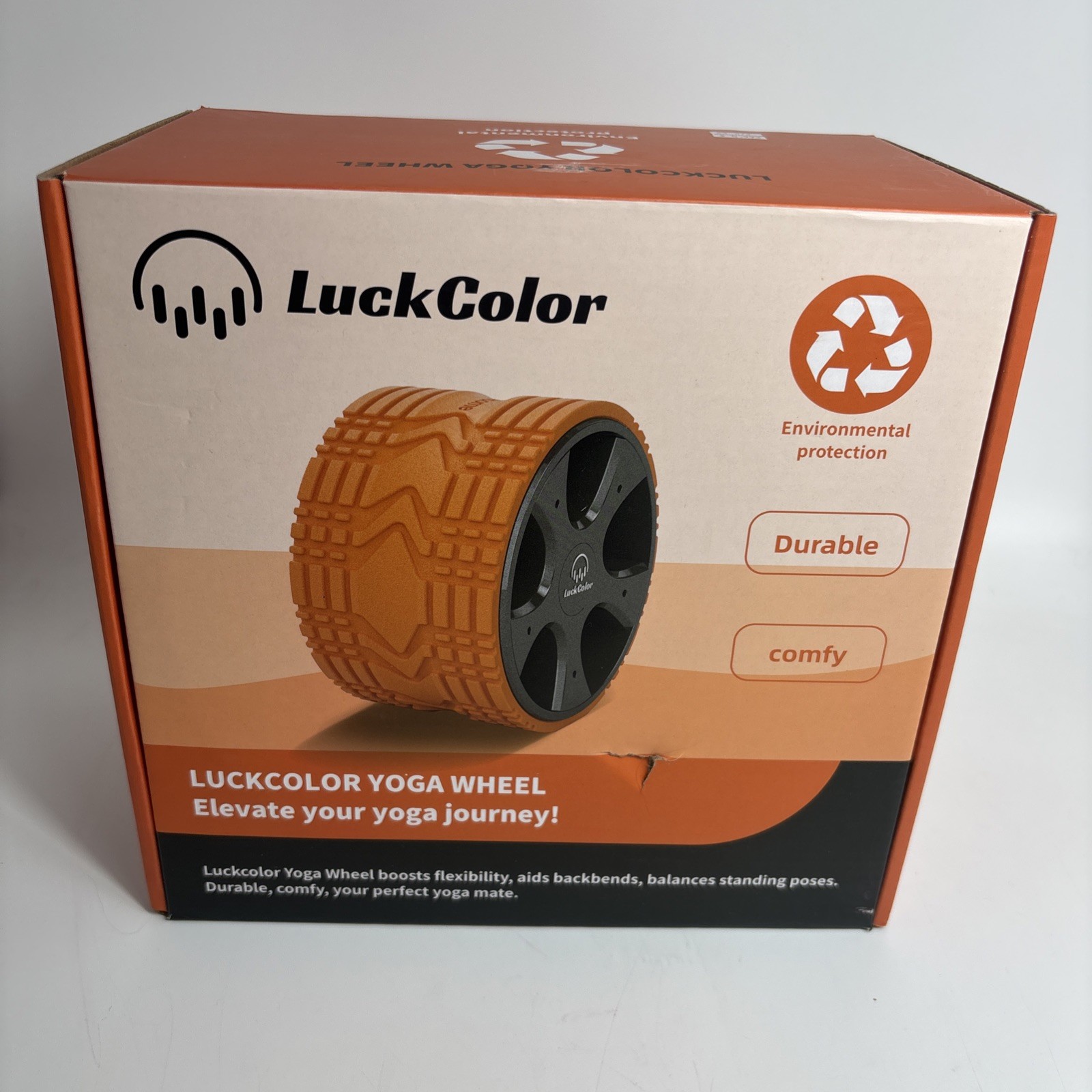 Brand New Open Box Blue LUCKCOLOR YOGA WHEEL