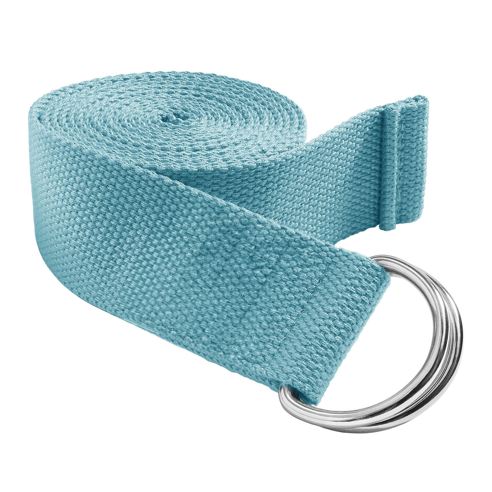 7-1/2&prime; Woven Cotton Blend Yoga Strap – Stretching Exercise Belt – Turquoise