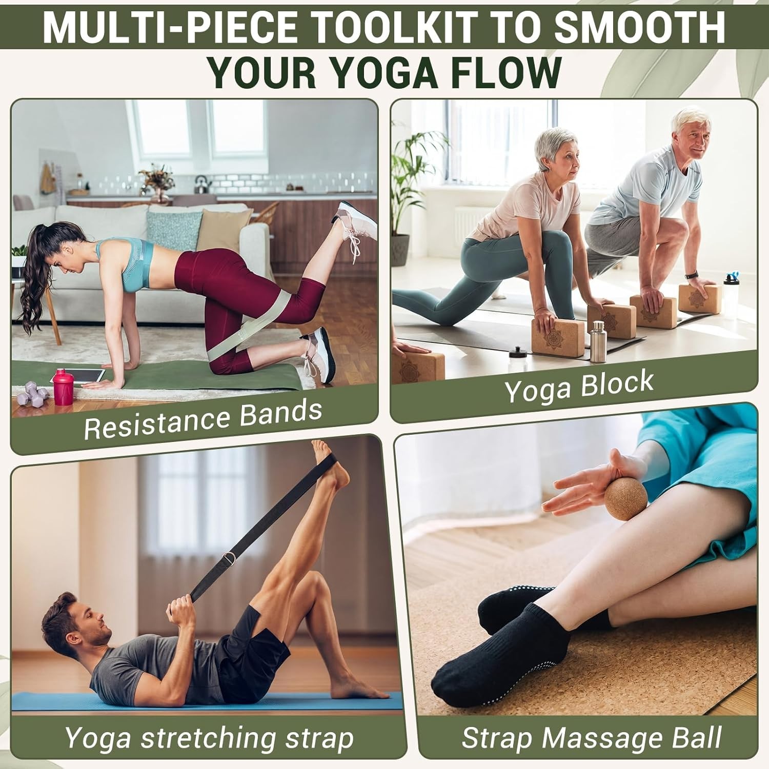 2 Pcs Yoga Accessories Cork Yoga Blocks Set 2 Cork Fascia Balls 5 Gray Gradie…