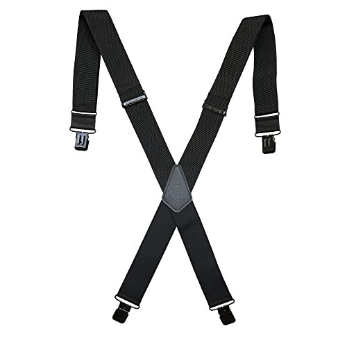 Suspenders Heavy Duty Utility Workwear One Size Industrial Nylon – Black