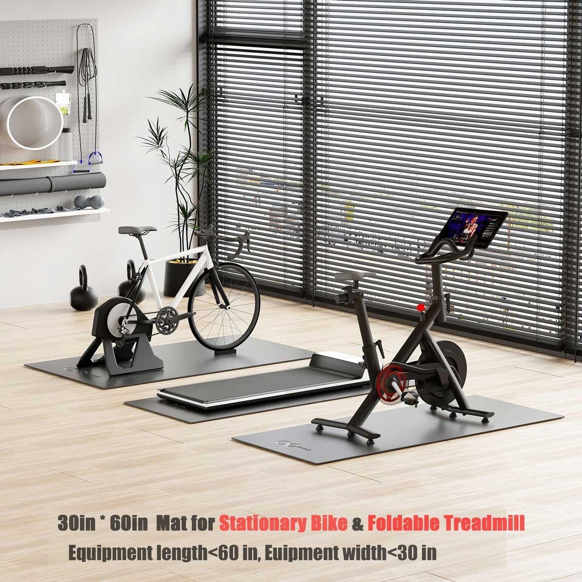 Bike Mat Compatible with Peloton Bike,Elliptical,Treadmill Mat, 6mm Thick, Under