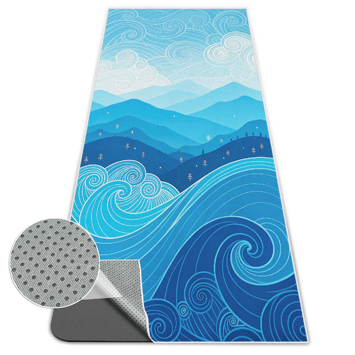 Alissgorat Hot Yoga Towel Non Slip Ultra-Absorbent Yoga Mat Towel Soft Printed