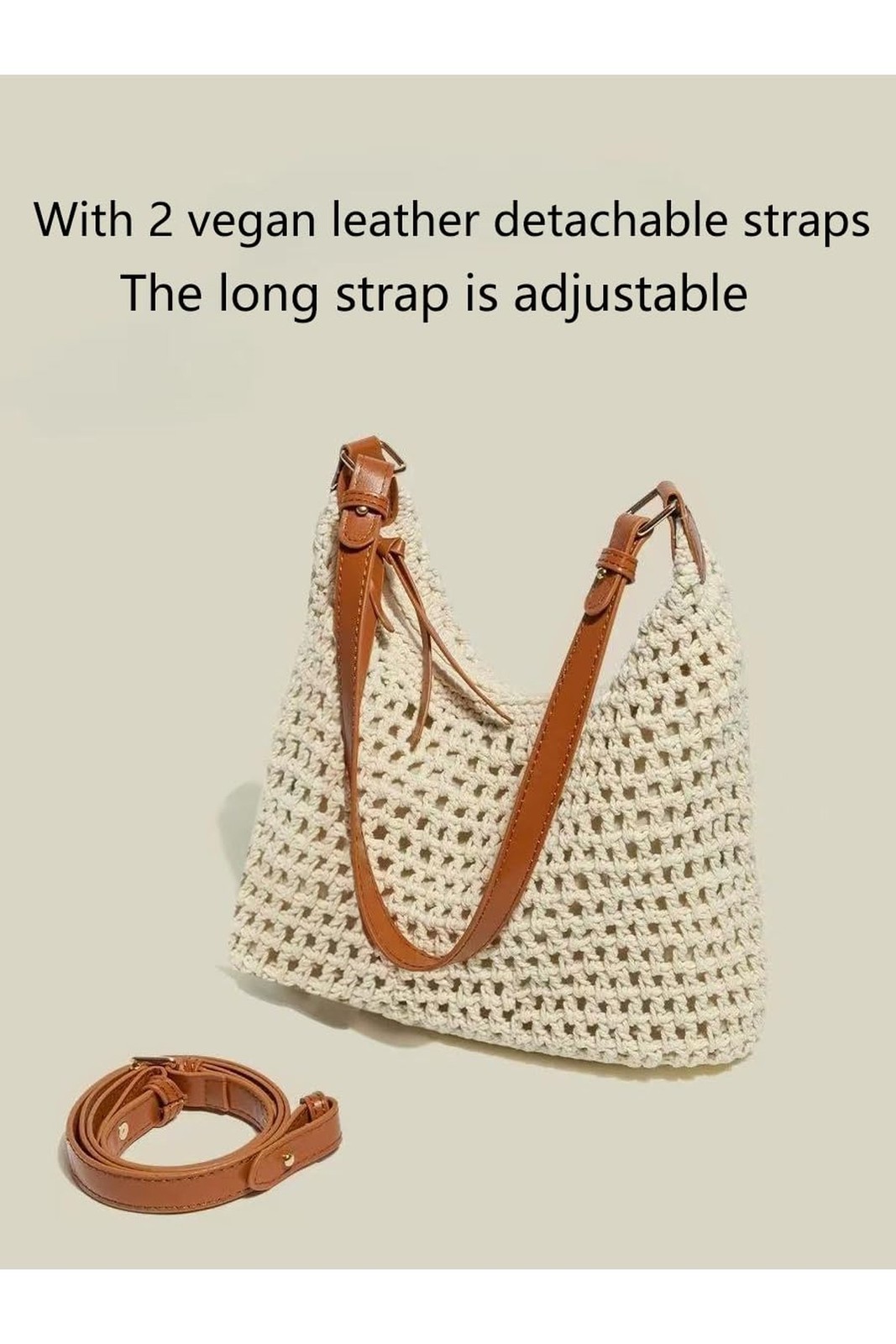 Ulisty Women Small Cotton Crochet String Bag Handwoven Summer Beach Bag Knitt…