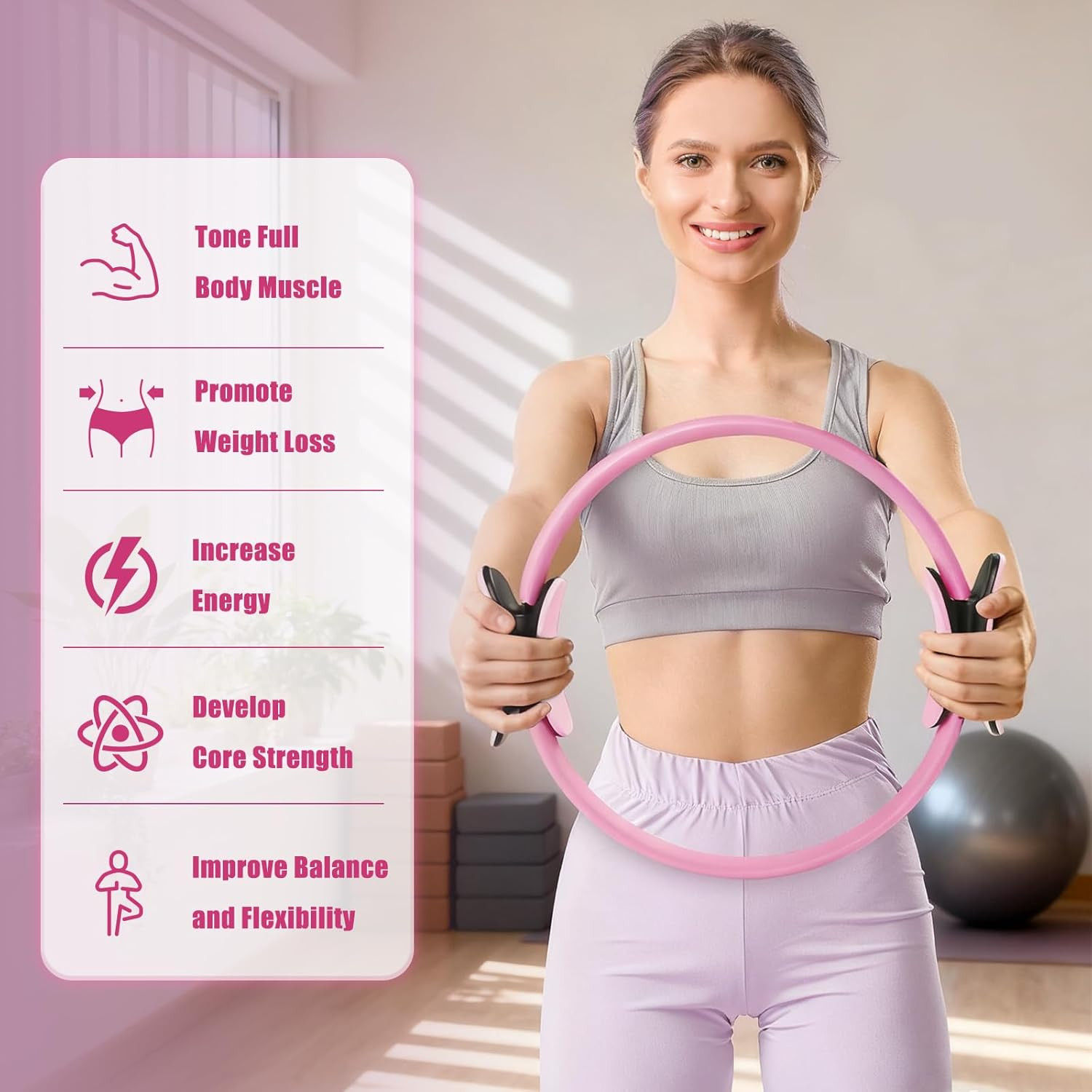 RitFit Pilates Ring Circle – 14 Inch Magic Fitness Circle for Toning Inner & Out