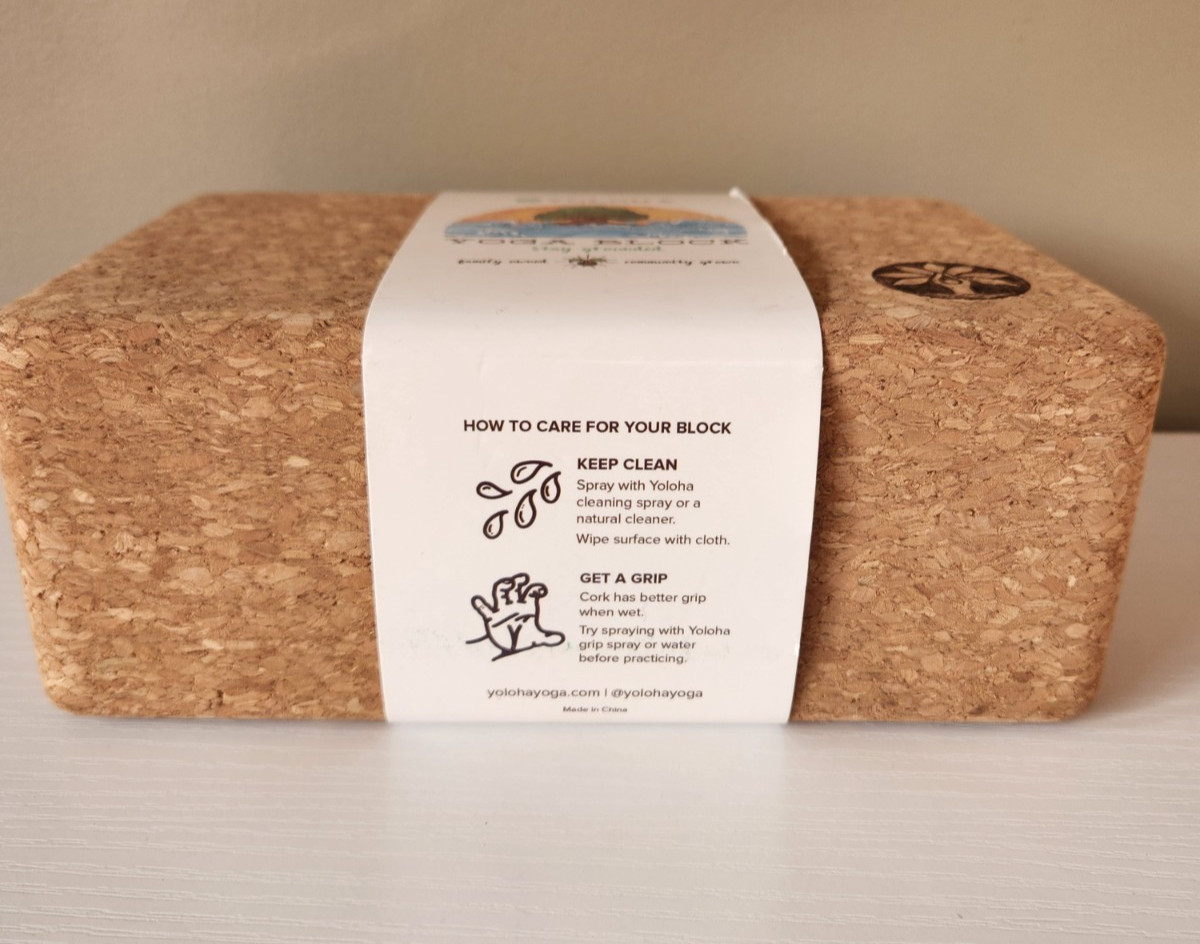 Yoloha Cork Yoga Block Eco Friendly Natural Non Slip 9×5.5×3.5&Prime;