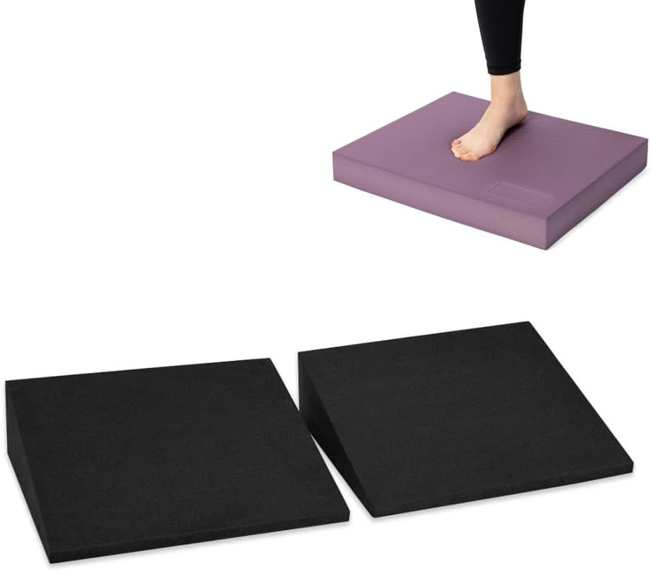 Balance Recovery Set: Extra Wide Foam Pad & XL Yoga Wedge Blocks