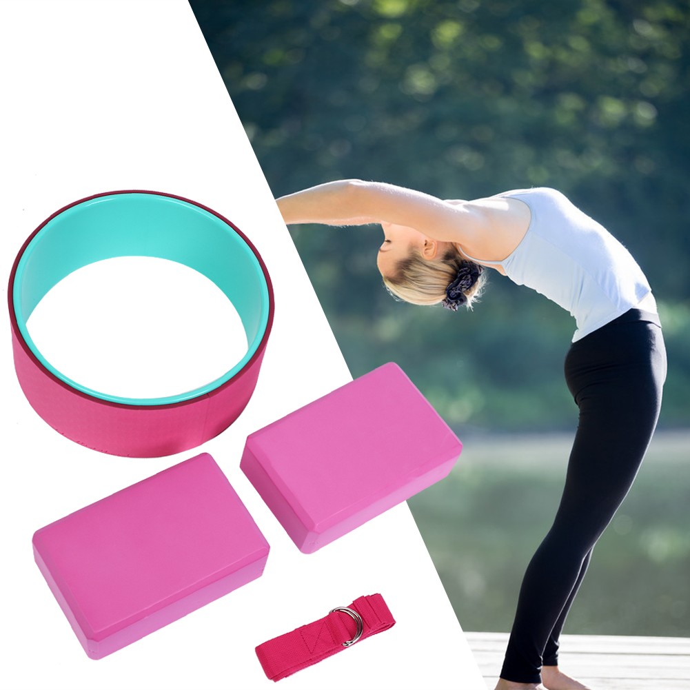 4pcs Yoga Wheel For Back Pain Stretching Fitness Set Easy To Use