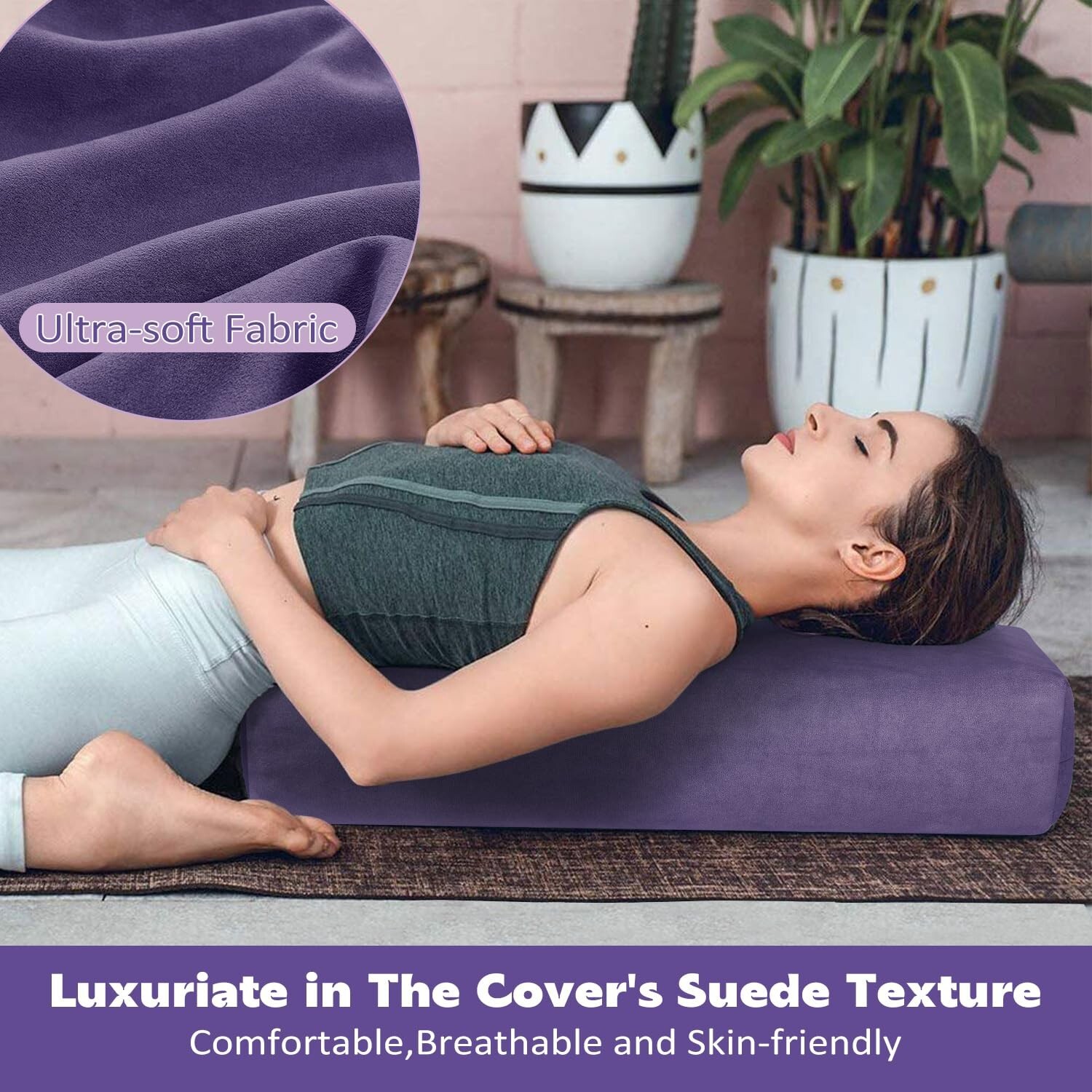 Yoga Bolster Pillow for Restorative Yoga – Rectangular Yoga Bolster – Yoga Me…