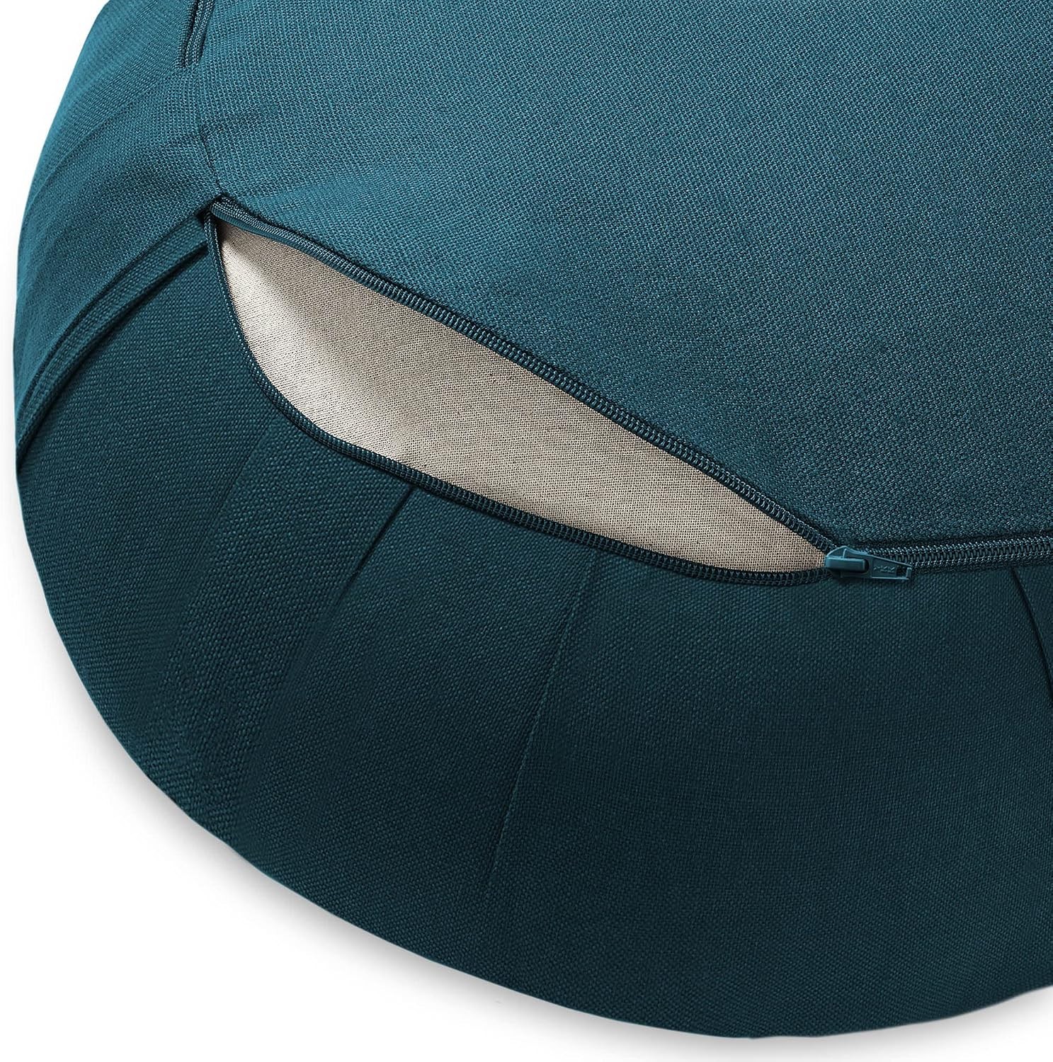 Zafu Meditation Cushion 15&Prime; Round Buckwheat Yoga Pillow with Organic Cotton