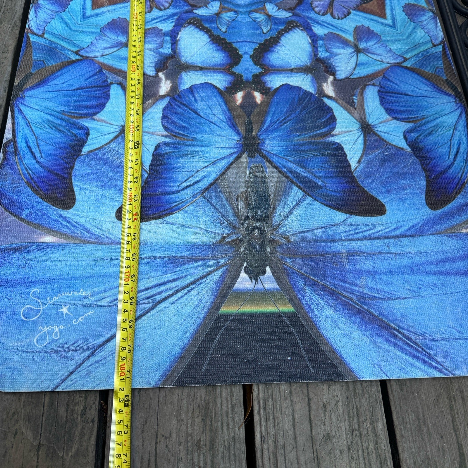Destiny Blue Butterfly Mandala Yoga Mat Jamila Starwater Art Non Slip Exercise