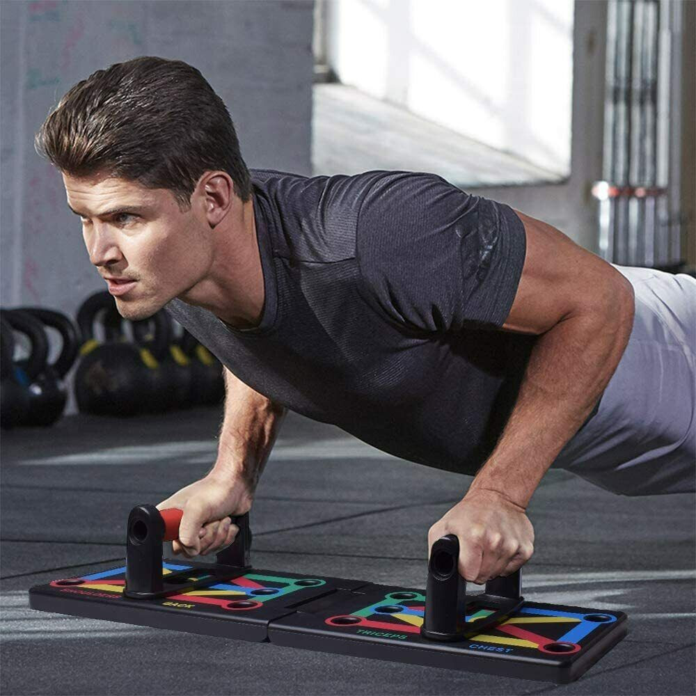 9 in 1 Folding Push Up Board Fitness Workout Gym Training Exercise Muscle MB05