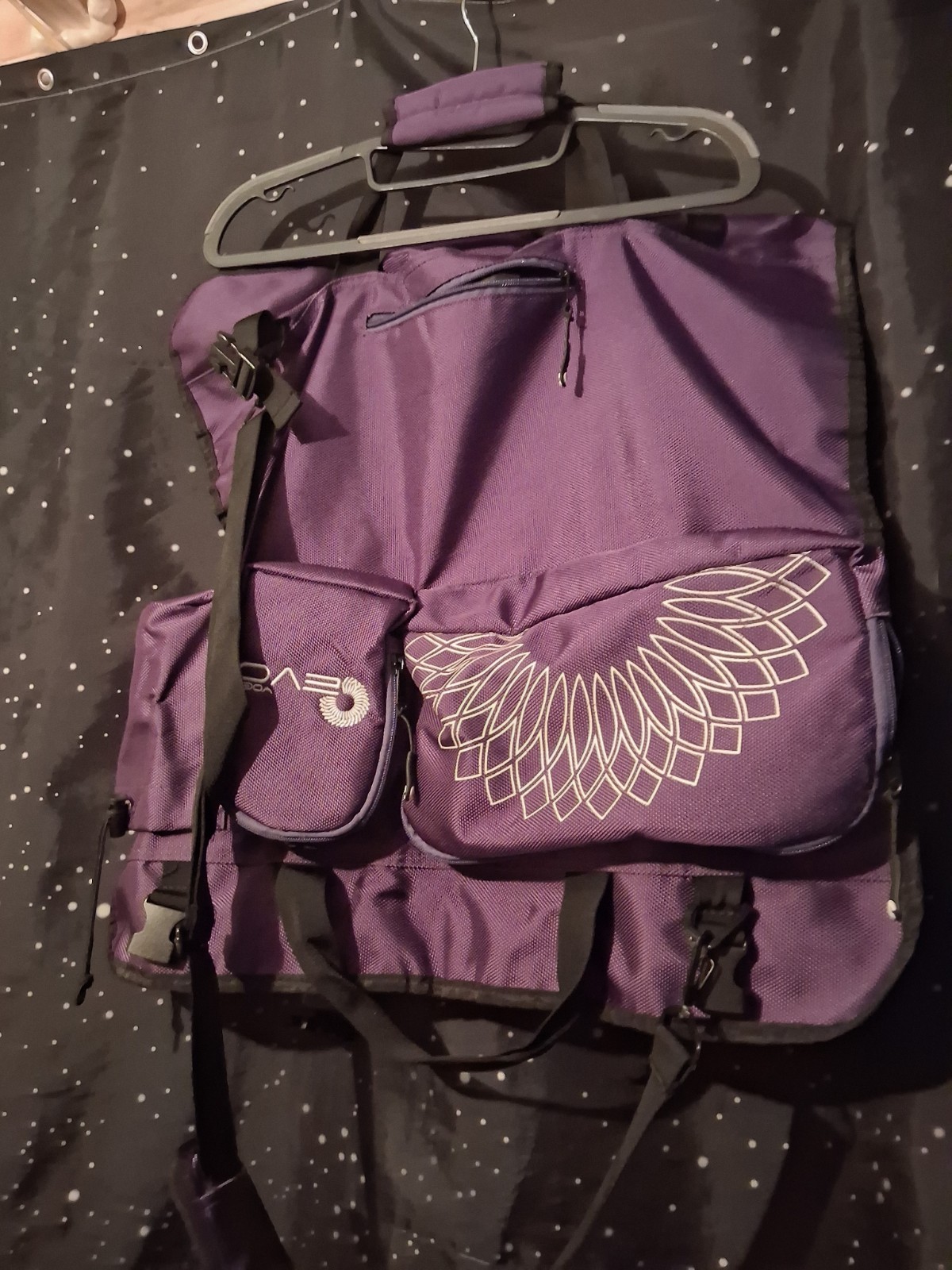 Evo Yoga Matt Carrying Bag Lots of Pockets Water Bottle Slot Purple