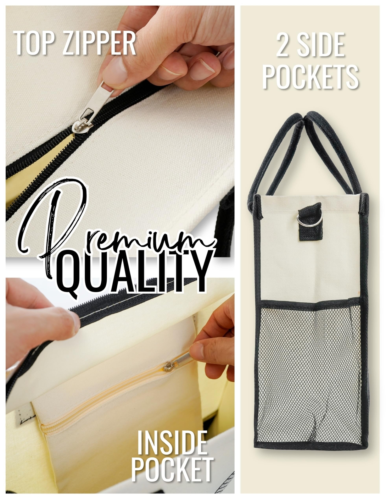 InnoBeta Dietitian Gifts, Canvas Tote Bag with Top Zipper Closure and Shoulde…
