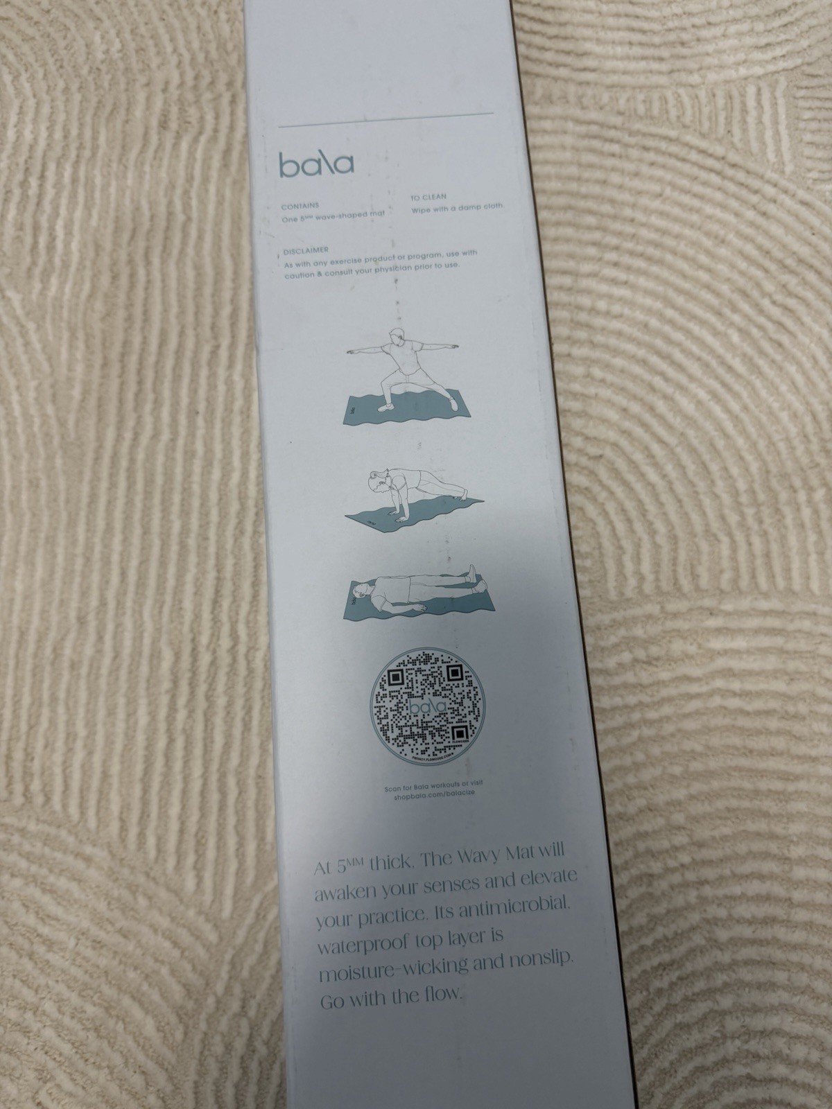 Bala The Wavy Mat Yoga Mat Sea 5mm Non-Slip Antimicrobial Waterproof