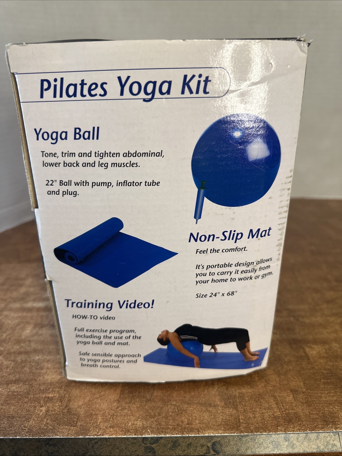 NEW Pilates Yoga Kit Includes Ball, Mat, VHS Training Video NIB Sealed