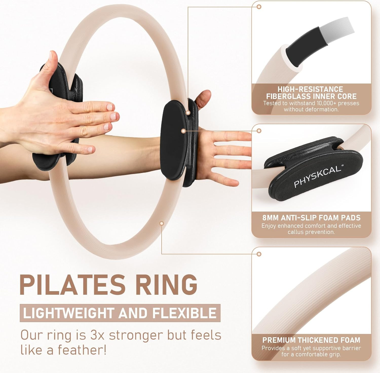 Pilates Equipment Set: 15-Inch Ring, Core Ball, Resistance Loops & Flex Bands