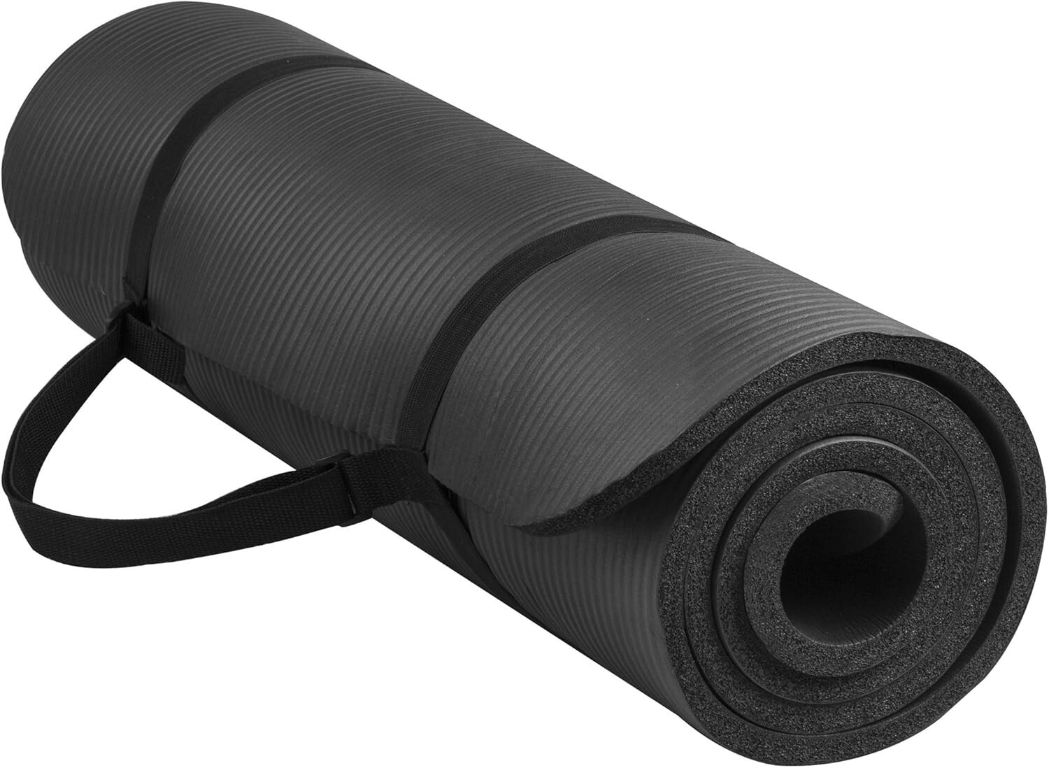 Exercise Yoga Mat 1/2-Inch Thick w/Yoga Blocks & Strap – Gym Pilates Meditation