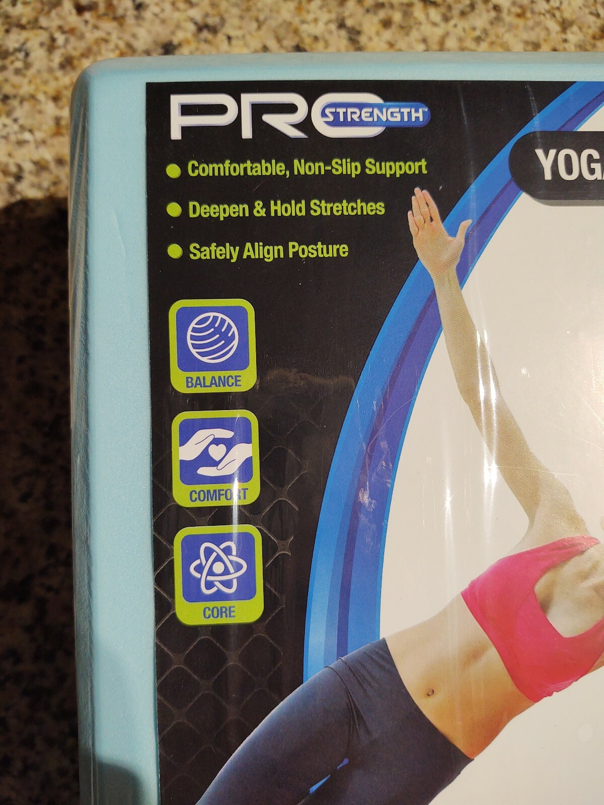 Yoga Block PRO-Strength Yoga Exercise Aqua Blue Foam Block 3&Prime;x 6&Prime;x 9&Prime; Lot of 2