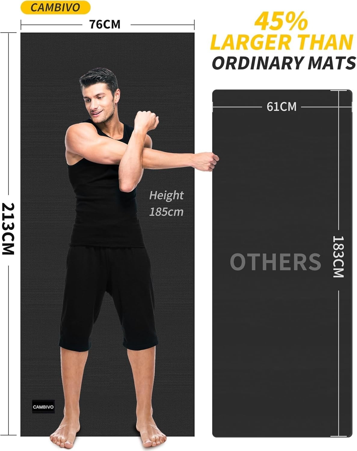Yoga Mat for Women and Men, Extra Long and Wide Exercise Mat72&Prime;x48&Prime;/84&Prime;x30&Prime;, …