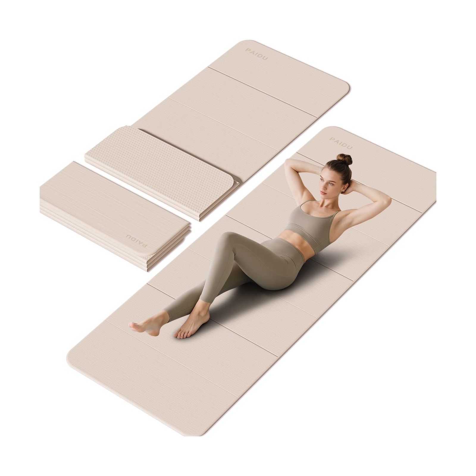 PAIDU Foldable Yoga Mat – 10mm Extra Thick, 75&Prime;26&Prime; Non-Slip Exercis… Fast Ship
