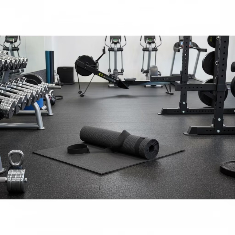 68×24 inch 5mm TPE Rich Black Yoga Mat with Carry Strap