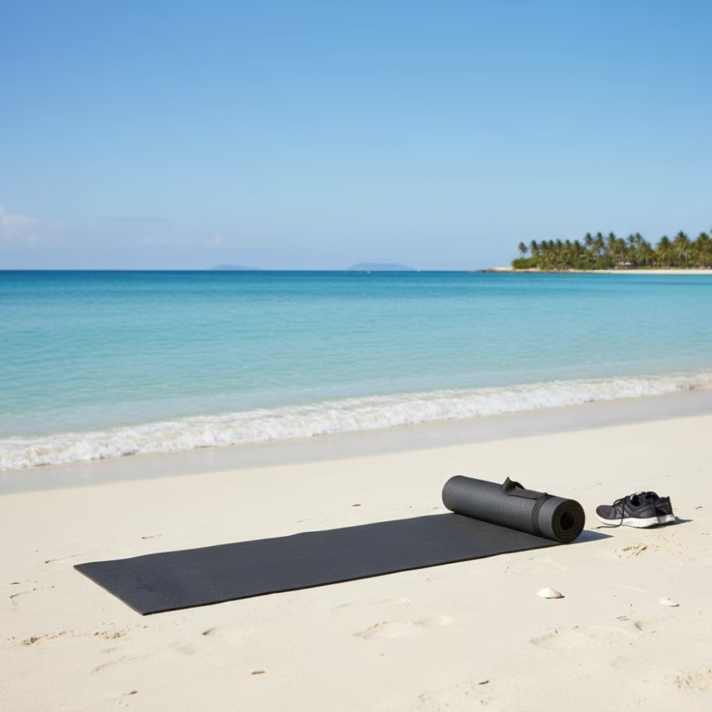 68×24 inch 5mm TPE Rich Black Yoga Mat with Carry Strap
