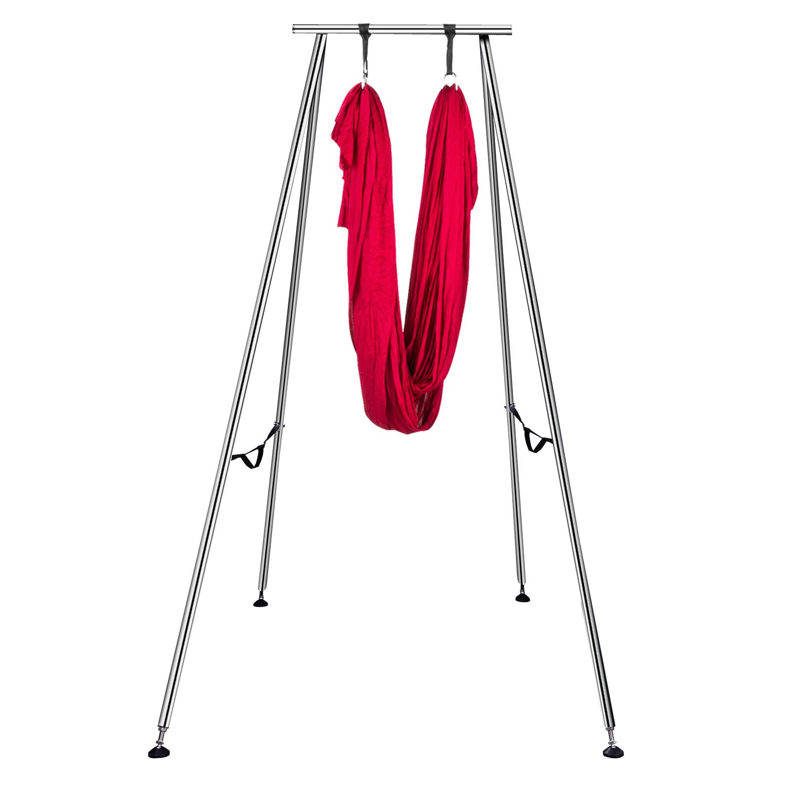 Uimoso Aerial Yoga Frame w/ Swing Bar 20Ft Silk Set for Trapeze and Hammocks