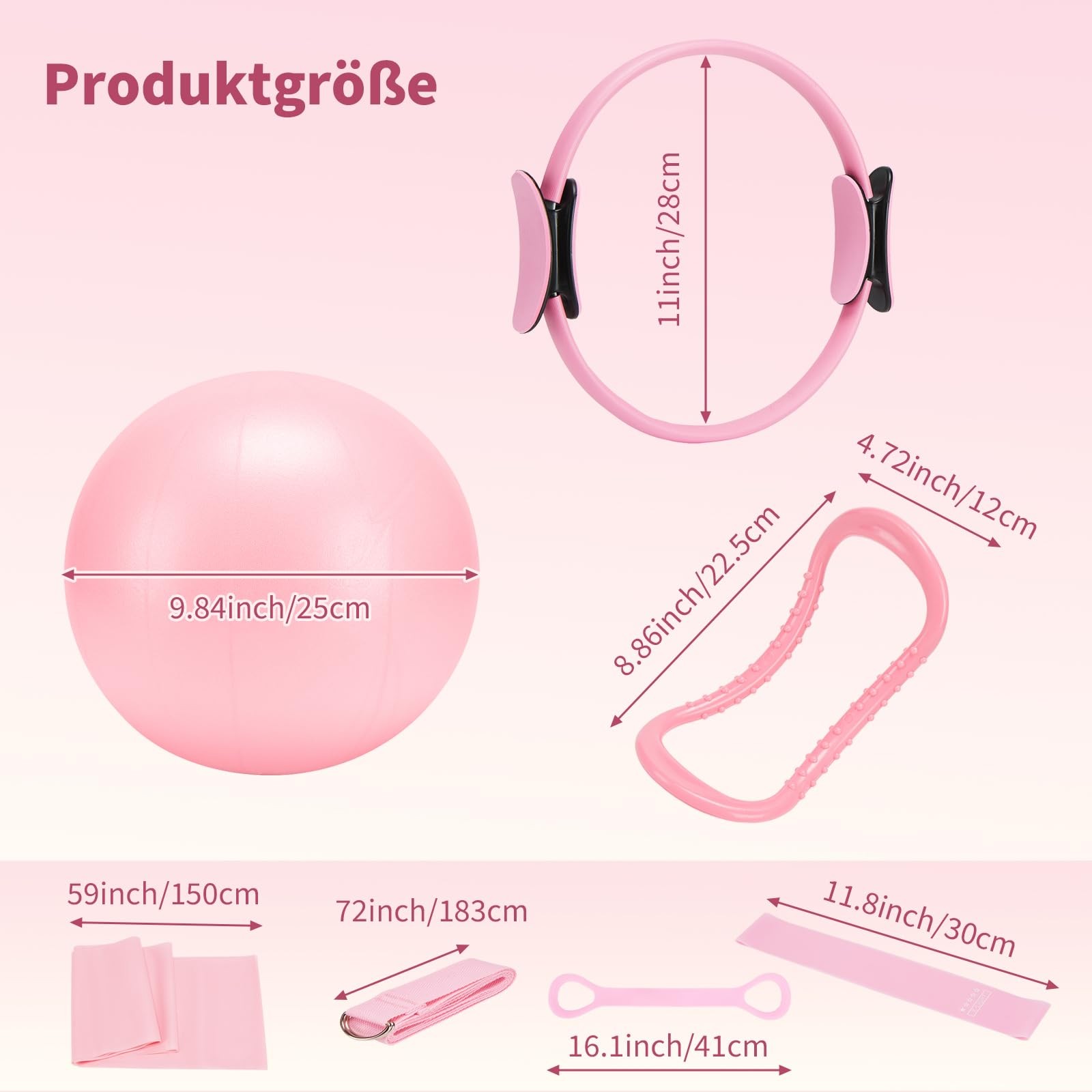 Pilates Ring Set for Women, Pilates Equipment with 5 Resistance Bands & Acces…