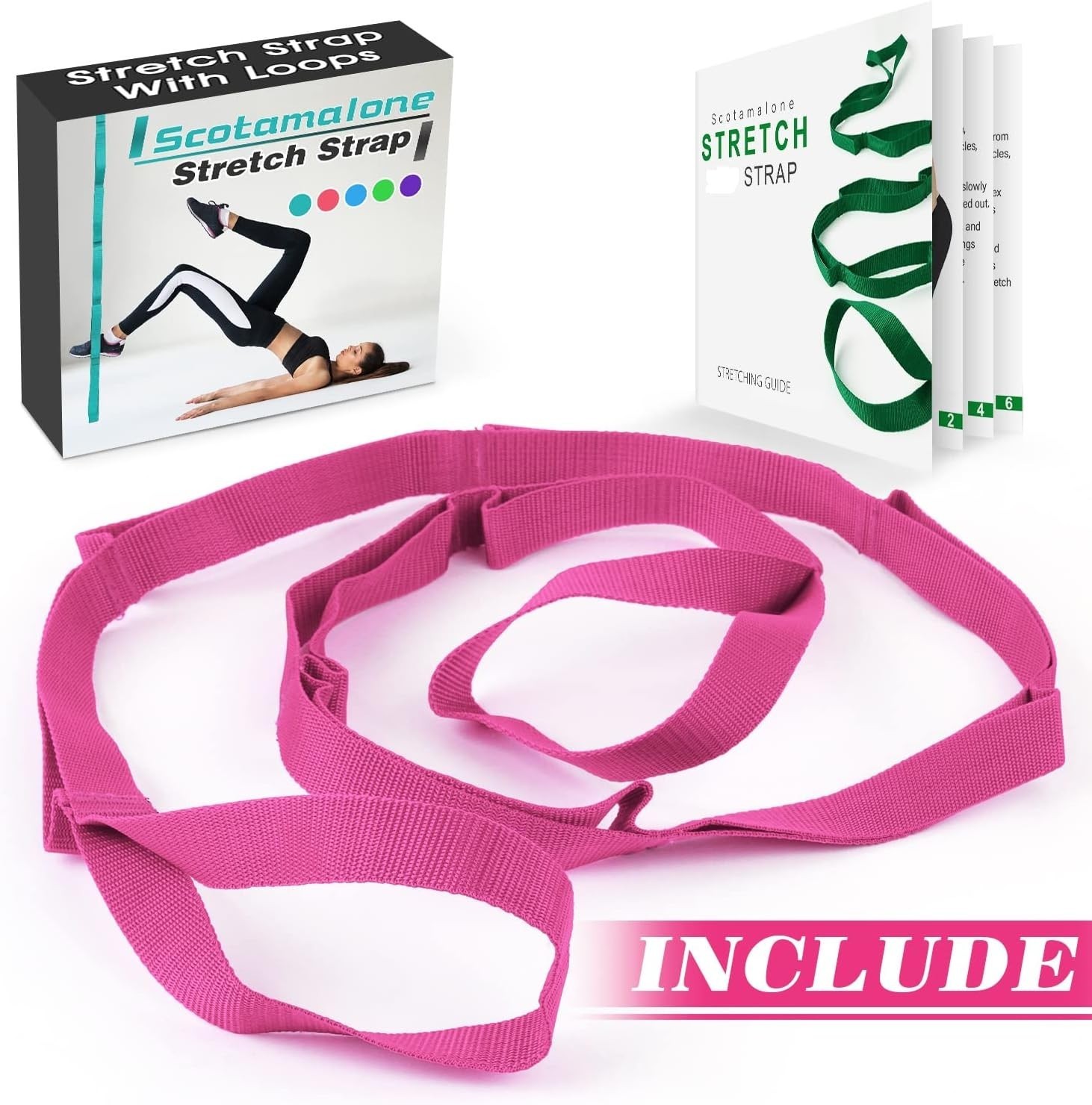 Yoga Stretch Strap with Aesthetic Packaging – Ideal for Home Workouts & Therapy