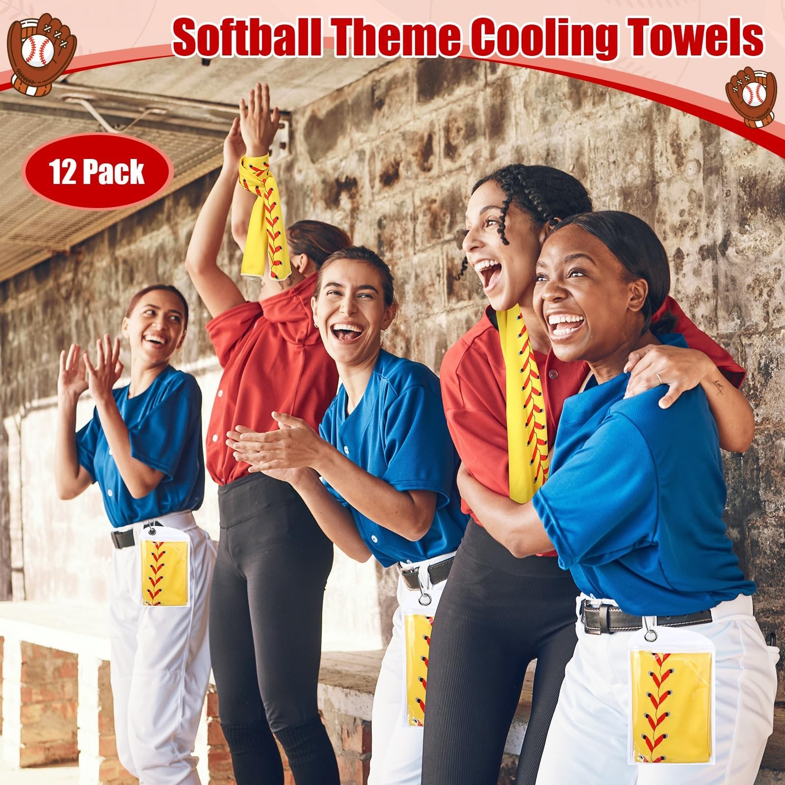 12 Pack Softball Cooling Towels, Sports Towels with Bags, 40&Prime;x12&Prime; Breathable …