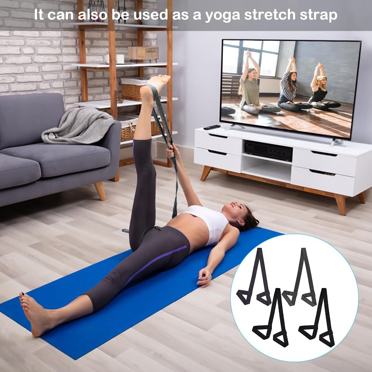 4 Pcs Yoga Mat Strap, Adjustable Yoga Mat Carrier Strap Yoga Mat Sling,