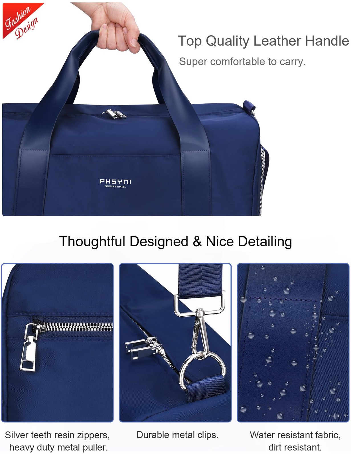 Gym Bag for Women and Men with Shoe Compartment & Wet Pocket – Duffle Bag for…