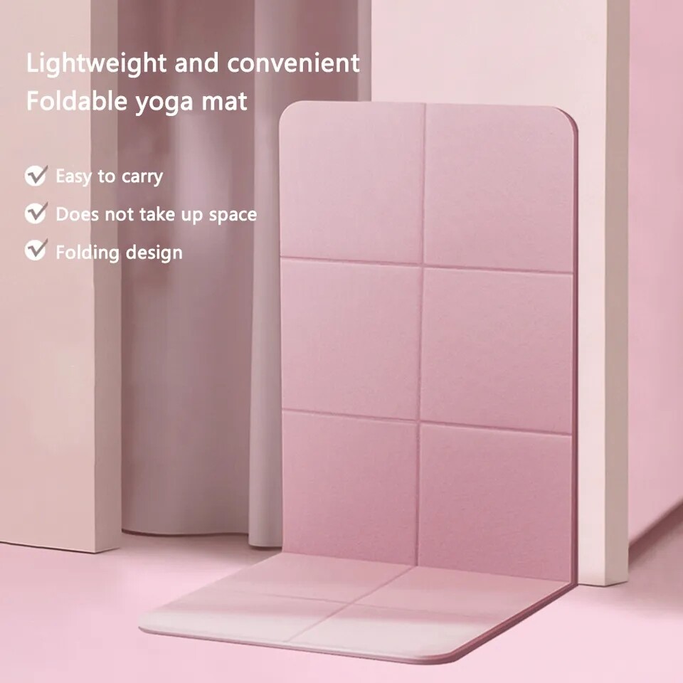 FOLDABLE YOGA MAT ECO FRIENDLY TPE FOLDING TRAVEL FITNESS EXERCISE GYM MAT