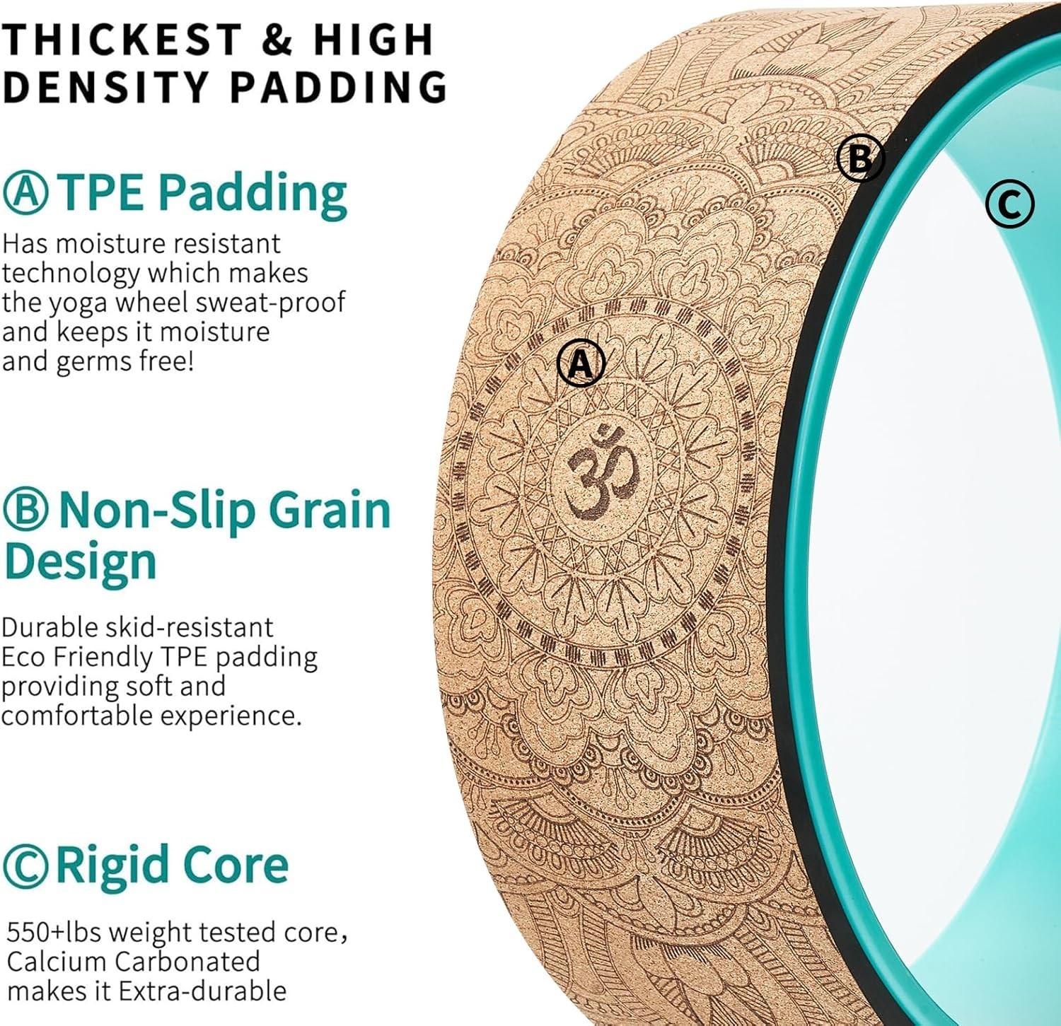 Upgraded Yoga Wheel Set with Extra Cushioning for Stretching and Flexibility