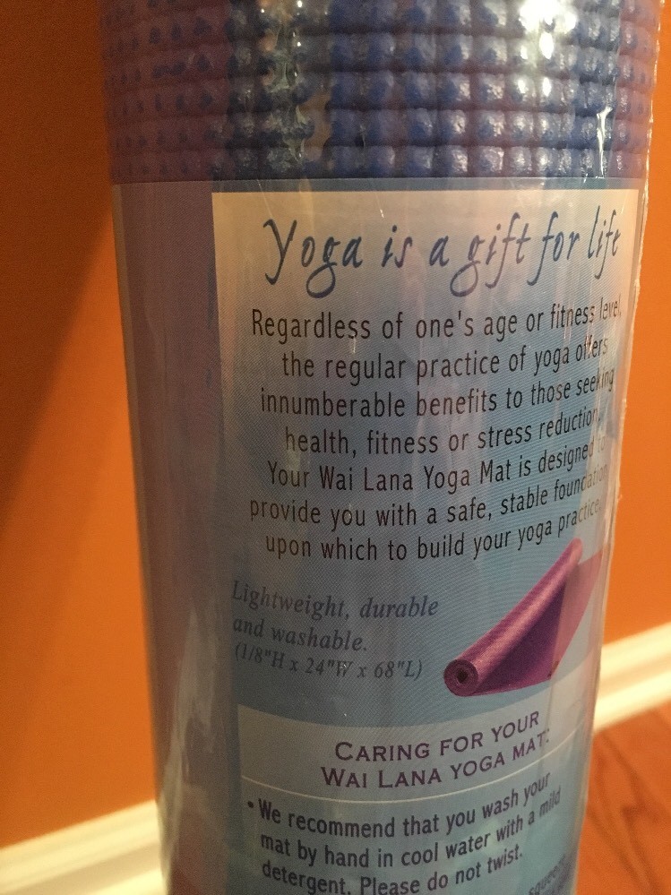 New Wai Lana Yoga Mat Blue 1/8&Prime; H X 24&Prime; W X 68&Prime; L