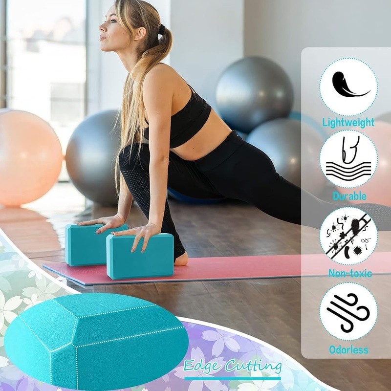 20 Pack EVA Foam Yoga Blocks Non Slip High Density Bricks Flexibility Exercise